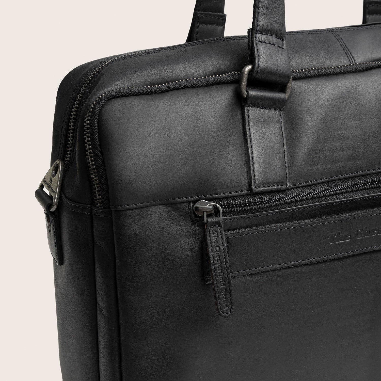 Leder Laptoptasche Schwarz Misha