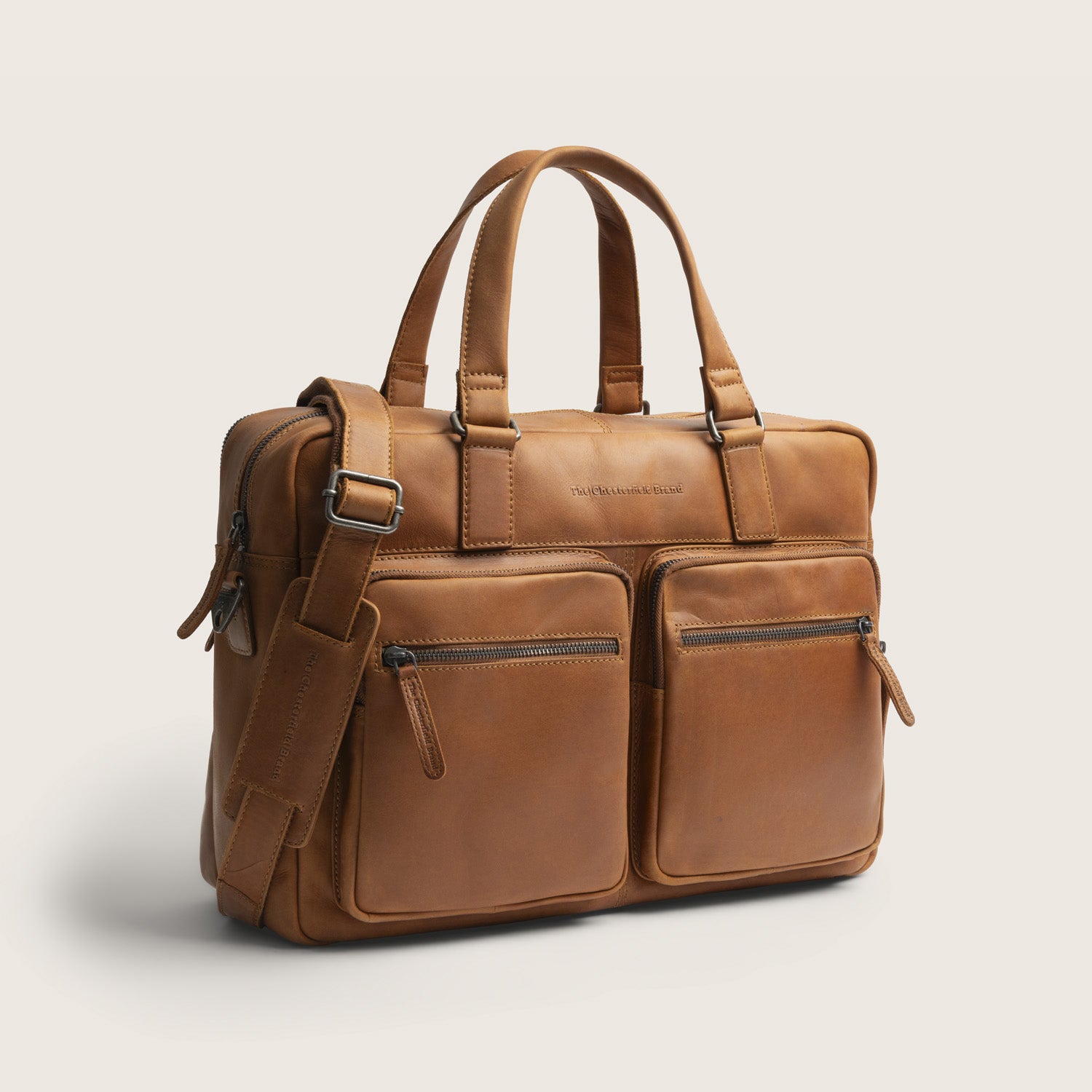 Sacoche Ordinateur en Cuir Cognac Misha