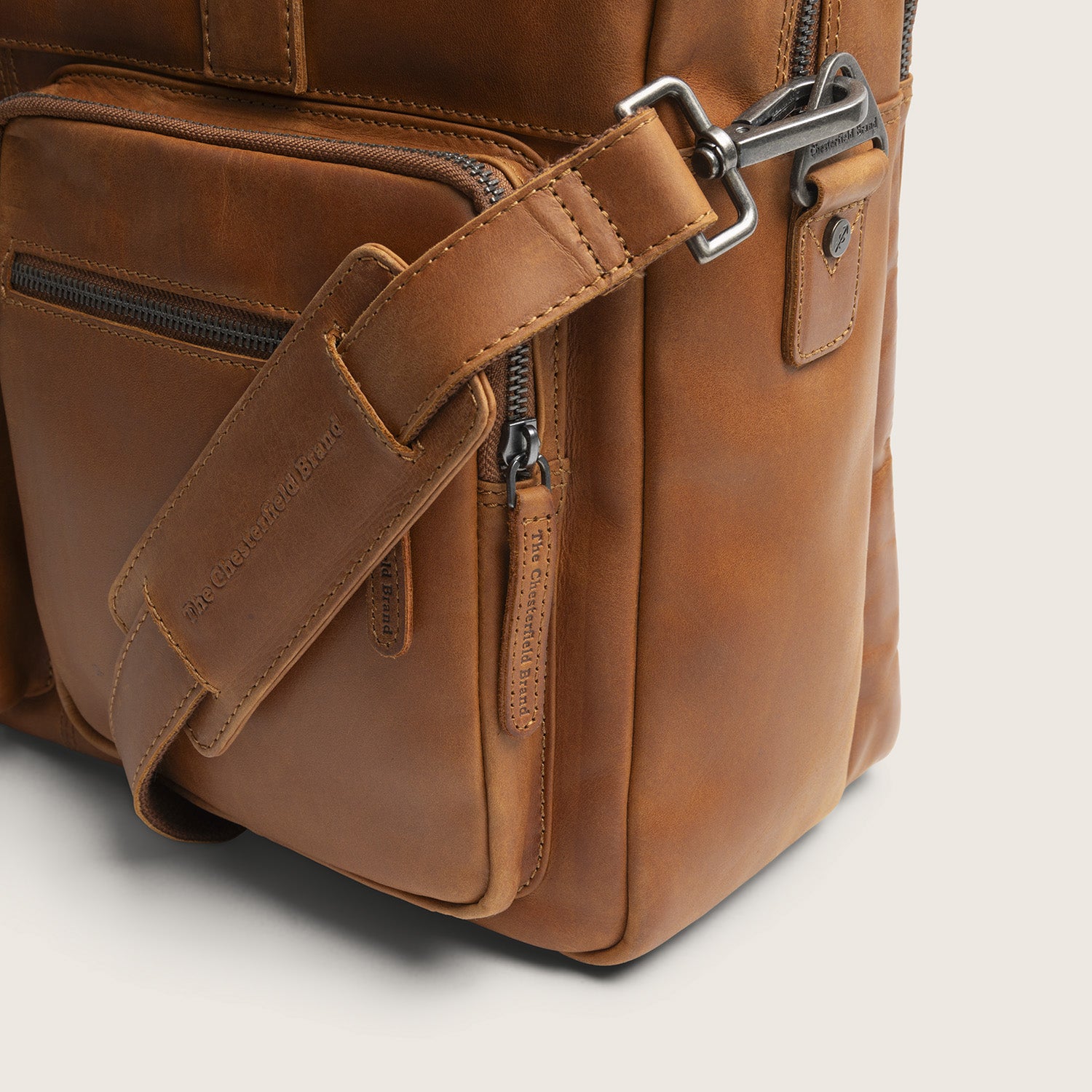 Sacoche Ordinateur en Cuir Cognac Misha