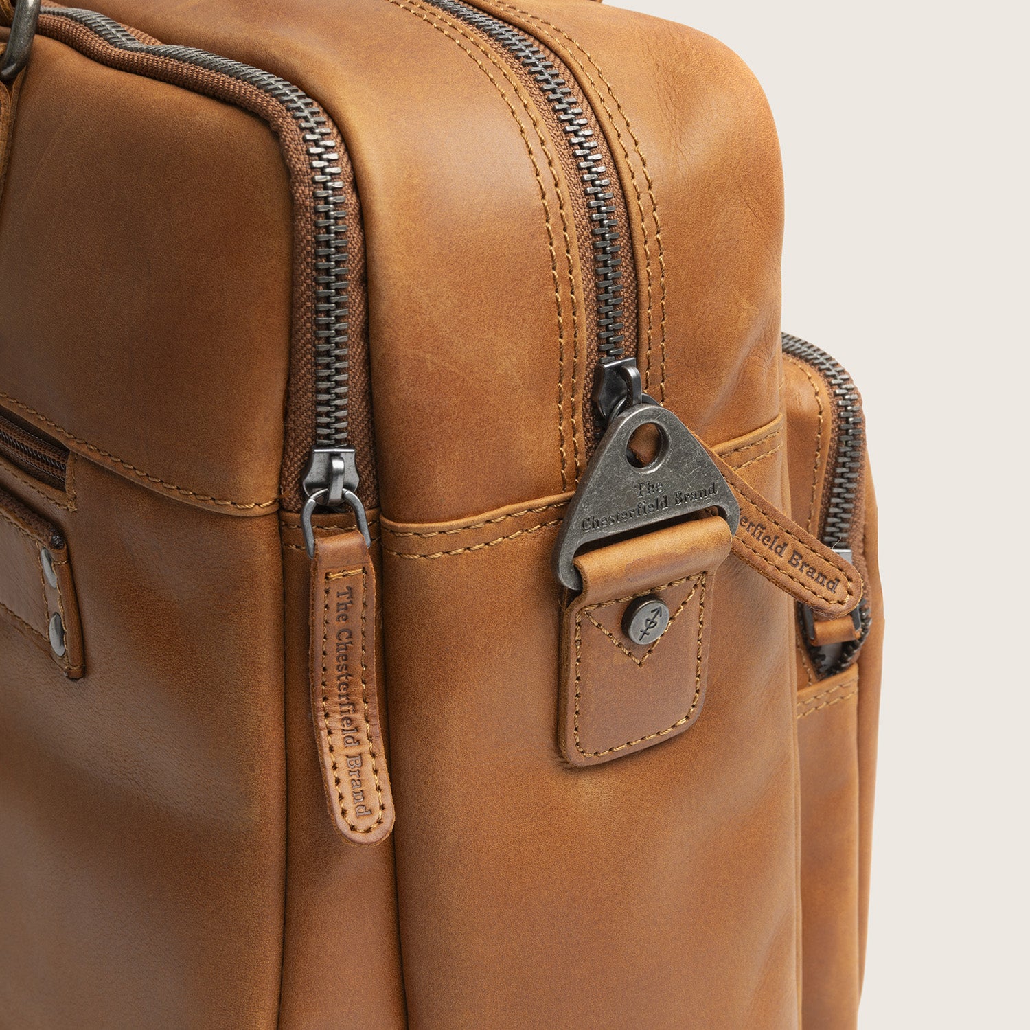Sacoche Ordinateur en Cuir Cognac Misha