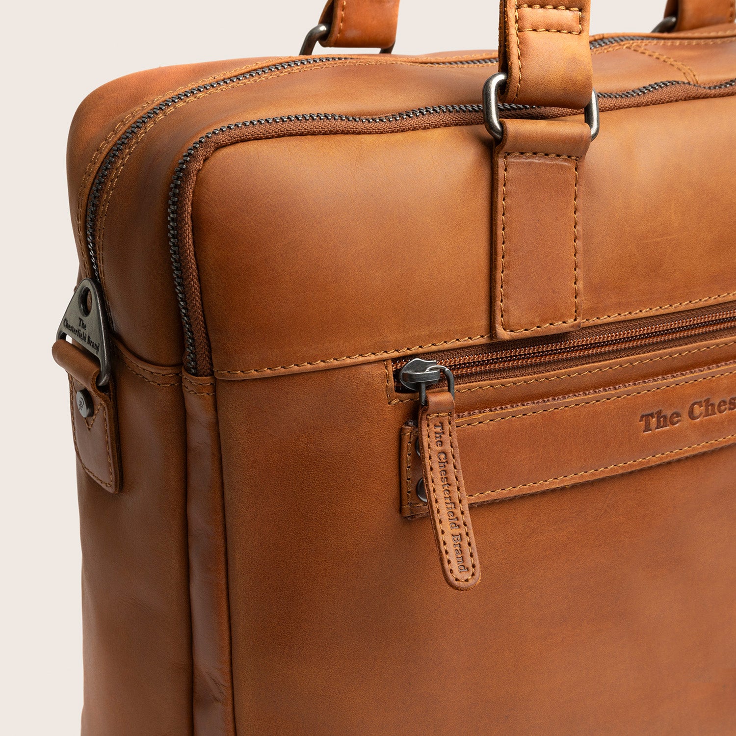 Sacoche Ordinateur en Cuir Cognac Misha