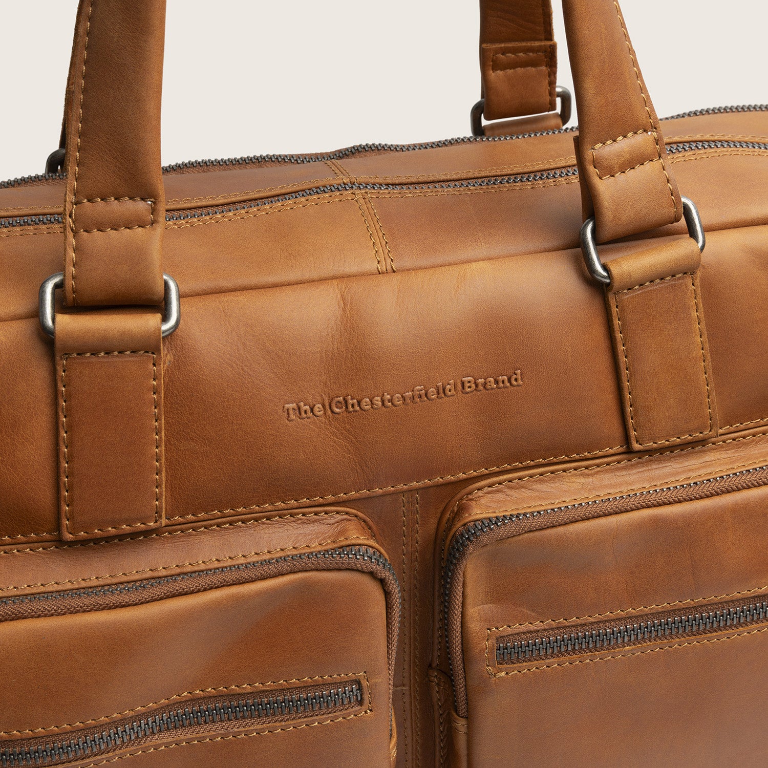 Sacoche Ordinateur en Cuir Cognac Misha