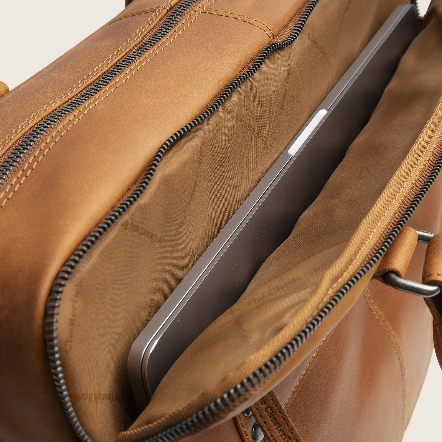 Sacoche Ordinateur en Cuir Cognac Misha