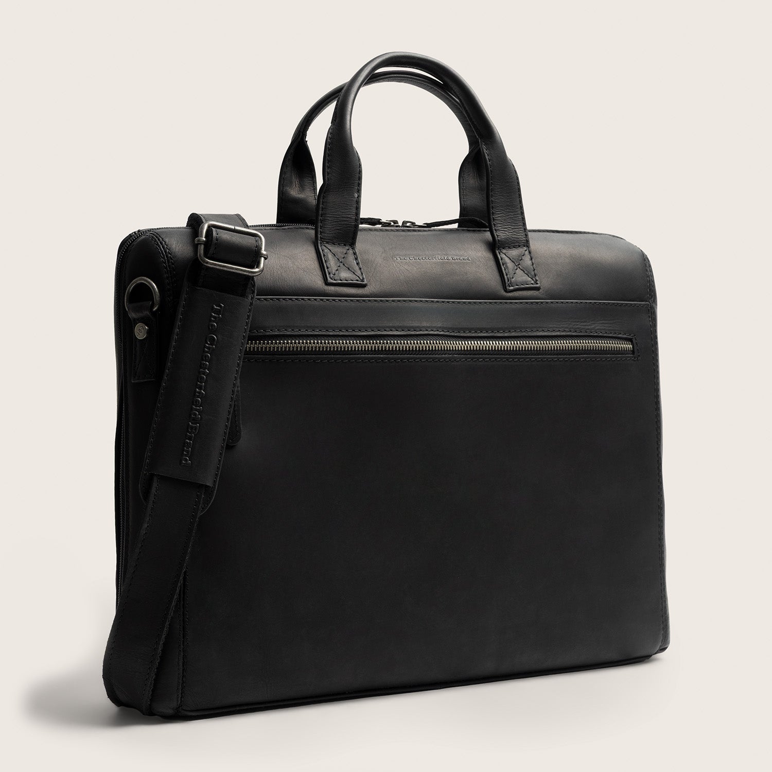 Sacoche Ordinateur en Cuir Noir Levanto