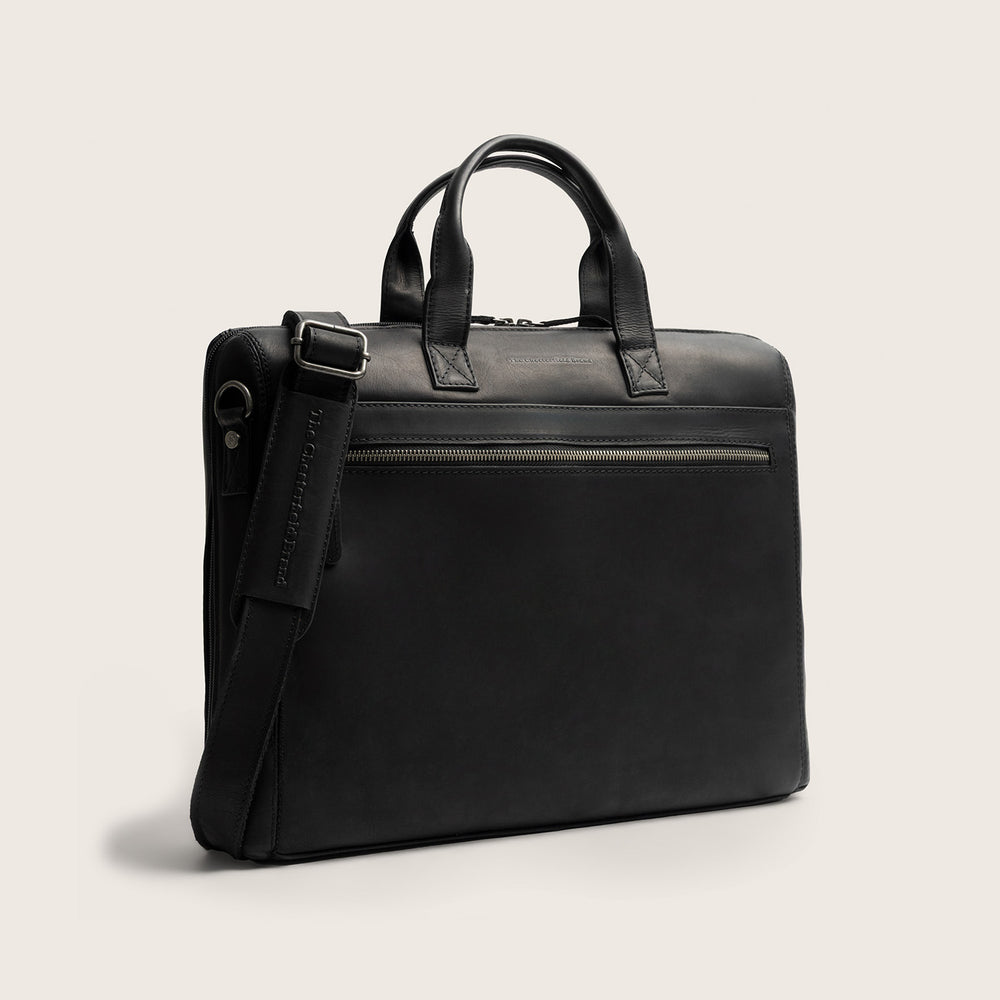 Sacoche Ordinateur en Cuir Noir Levanto