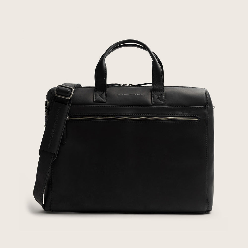 Sacoche Ordinateur en Cuir Noir Levanto