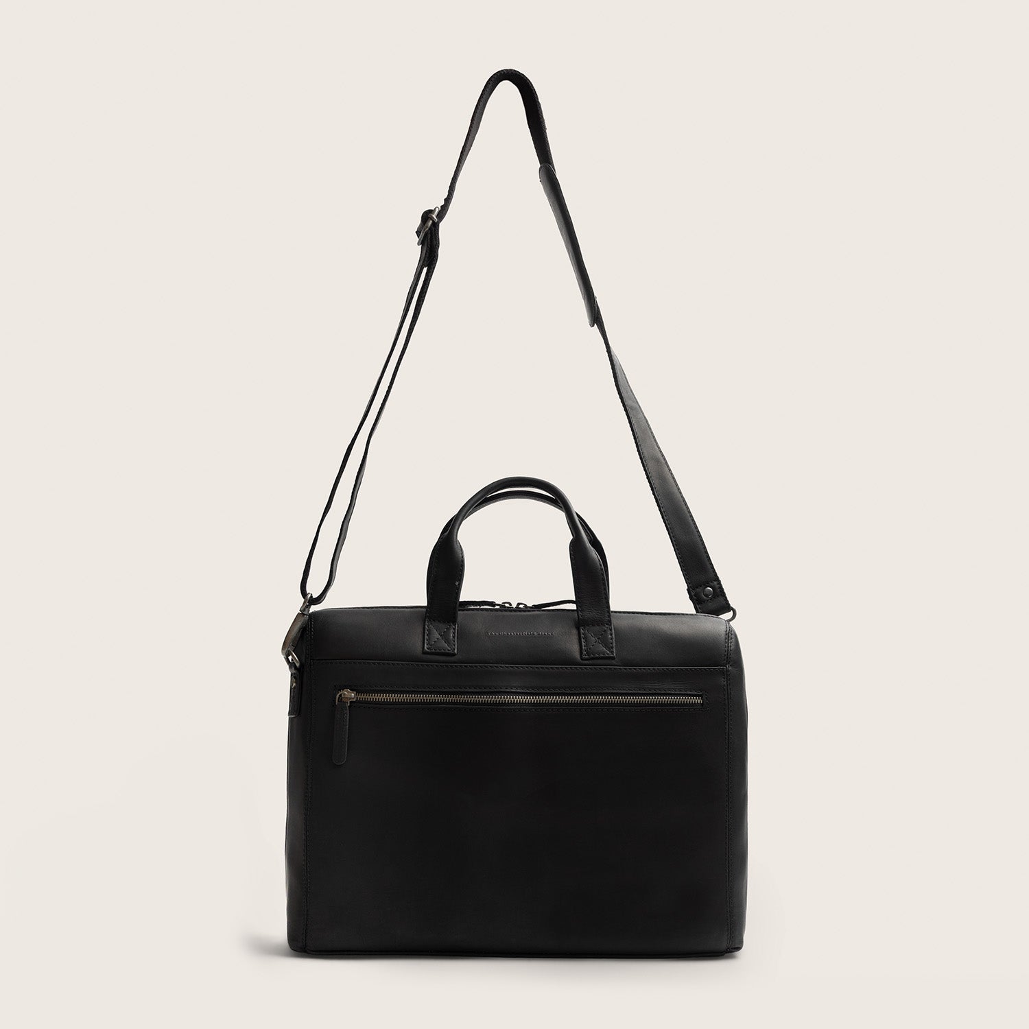 Sacoche Ordinateur en Cuir Noir Levanto