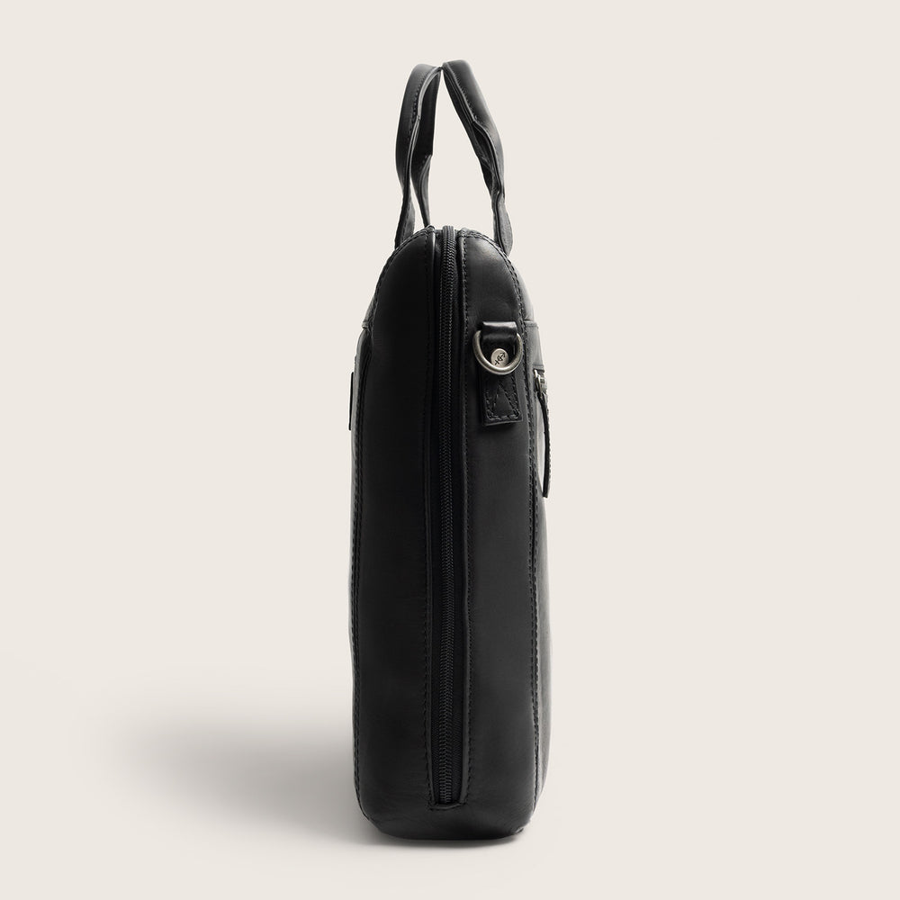 Leren Laptoptas Zwart Levanto