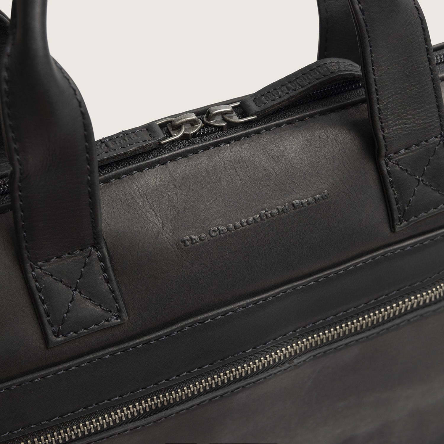 Sacoche Ordinateur en Cuir Noir Levanto