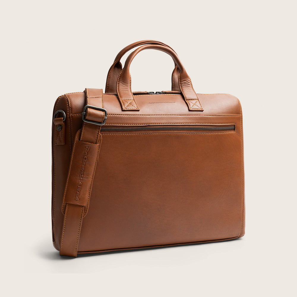 Leather Laptop Bag Cognac Levanto