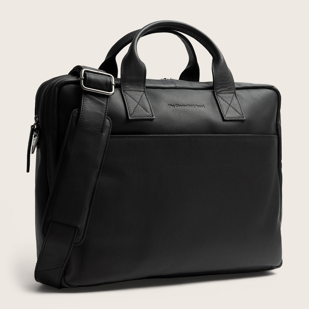Leder Laptoptasche Schwarz Frazer