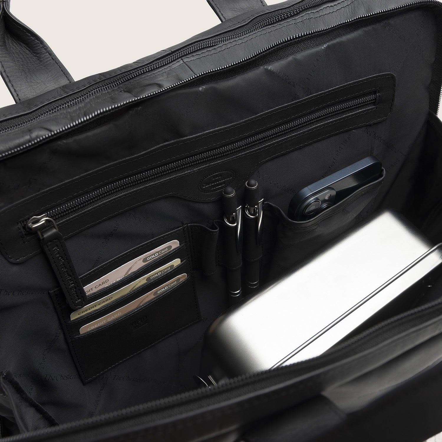 Leren Laptoptas Zwart Frazer
