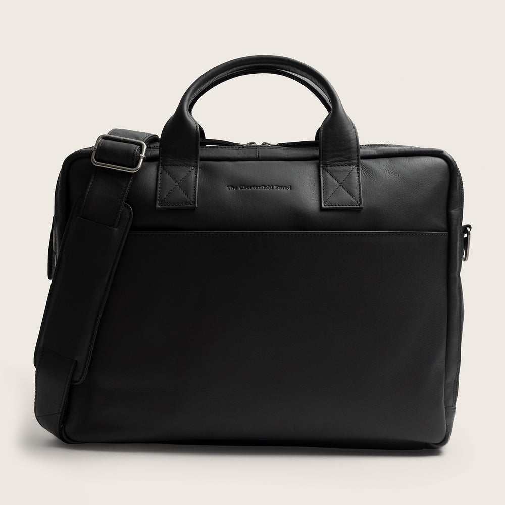 Leder Laptoptasche Schwarz Frazer
