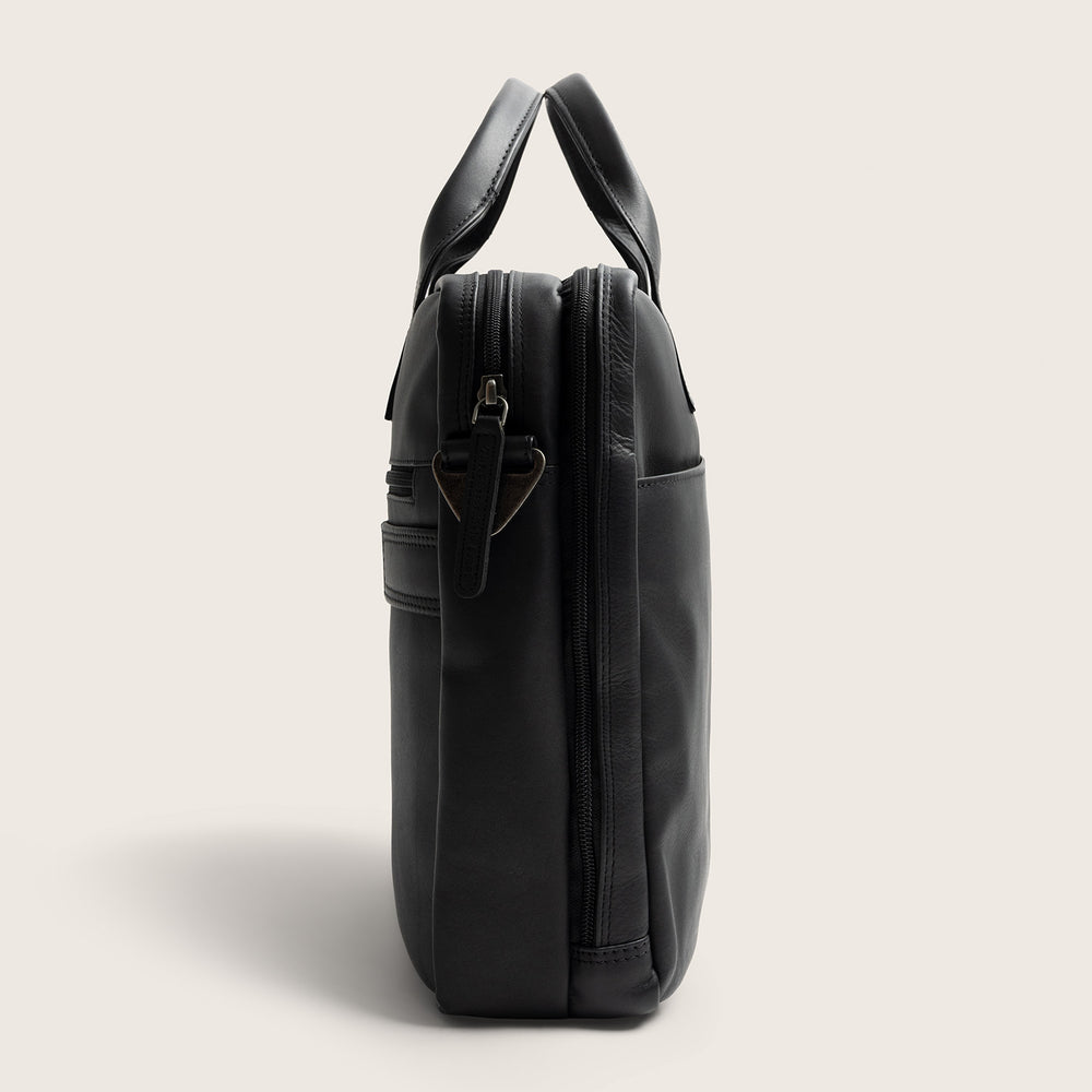Leder Laptoptasche Schwarz Frazer