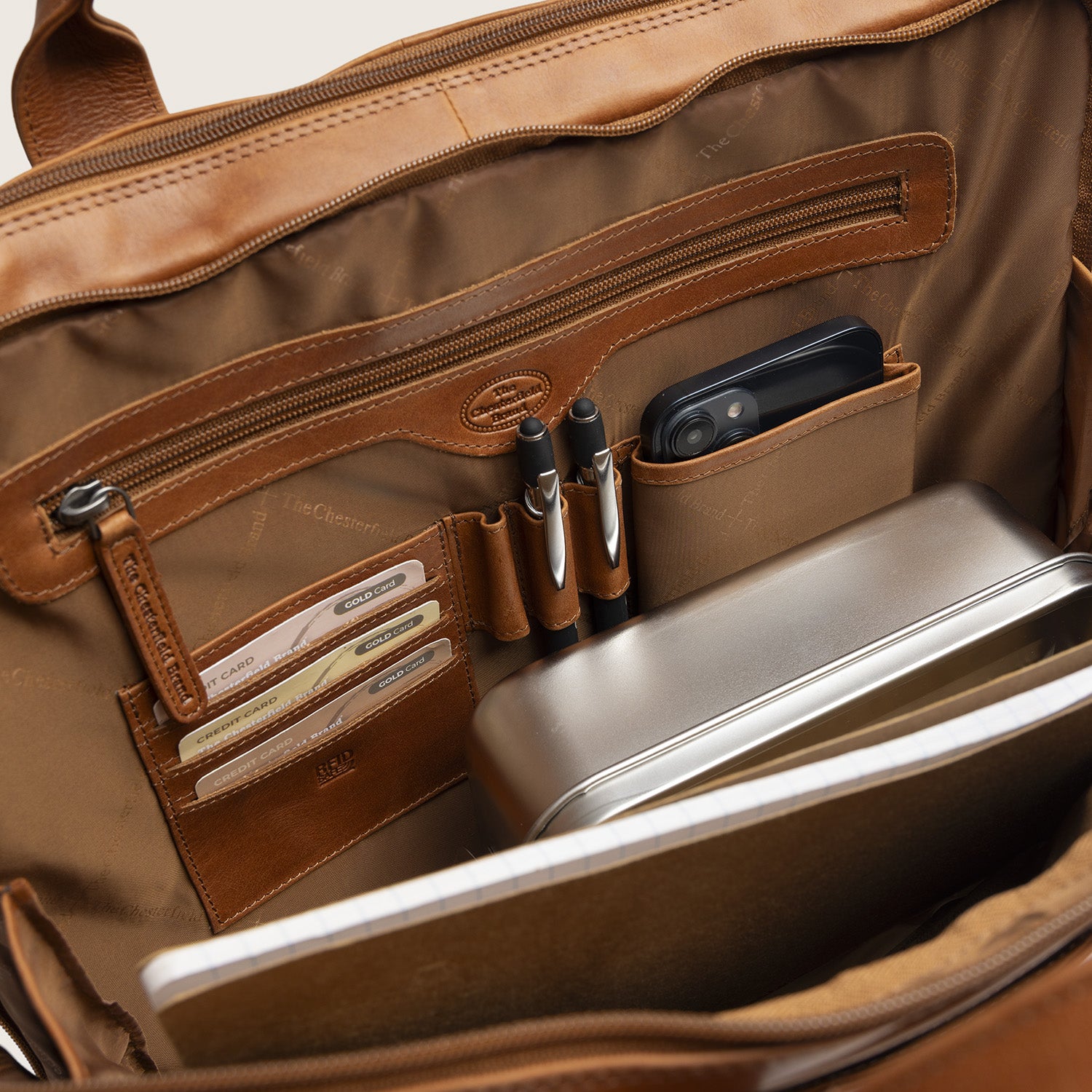 Leder Laptoptasche Cognac Frazer