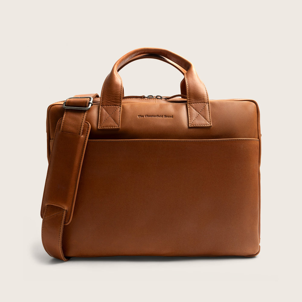 Leder Laptoptasche Cognac Frazer