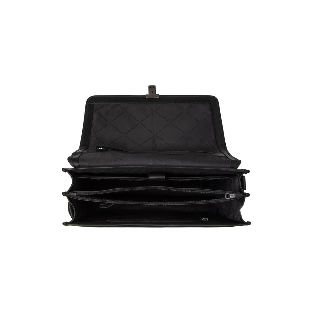 Leather Briefcase Black Glenwood