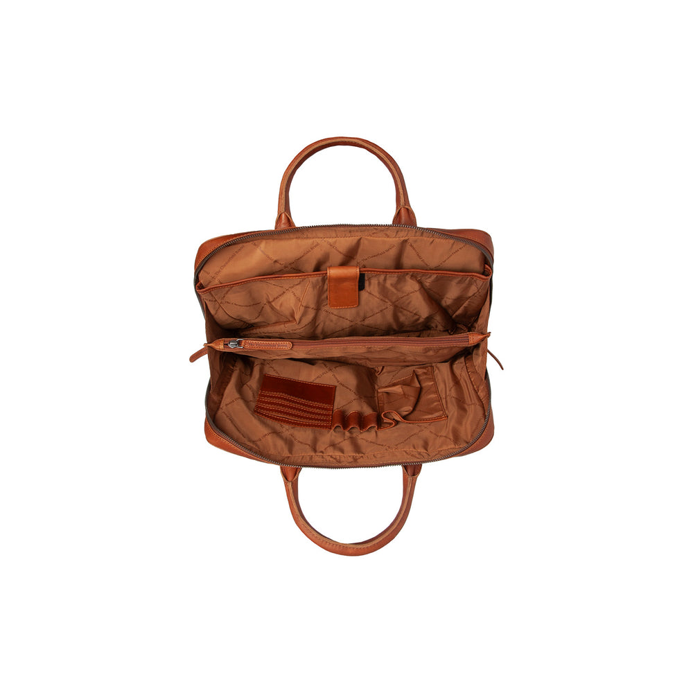 Leather Laptop Bag Cognac Tilbury
