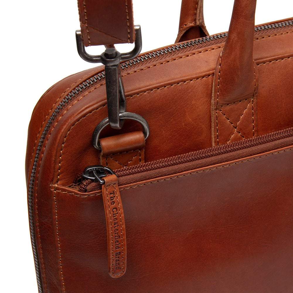 Leather Laptop Bag Cognac Tilbury