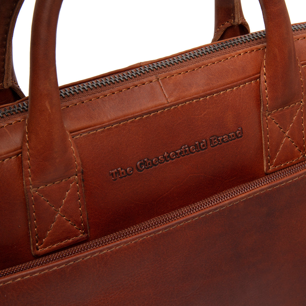 Leather Laptop Bag Cognac Tilbury