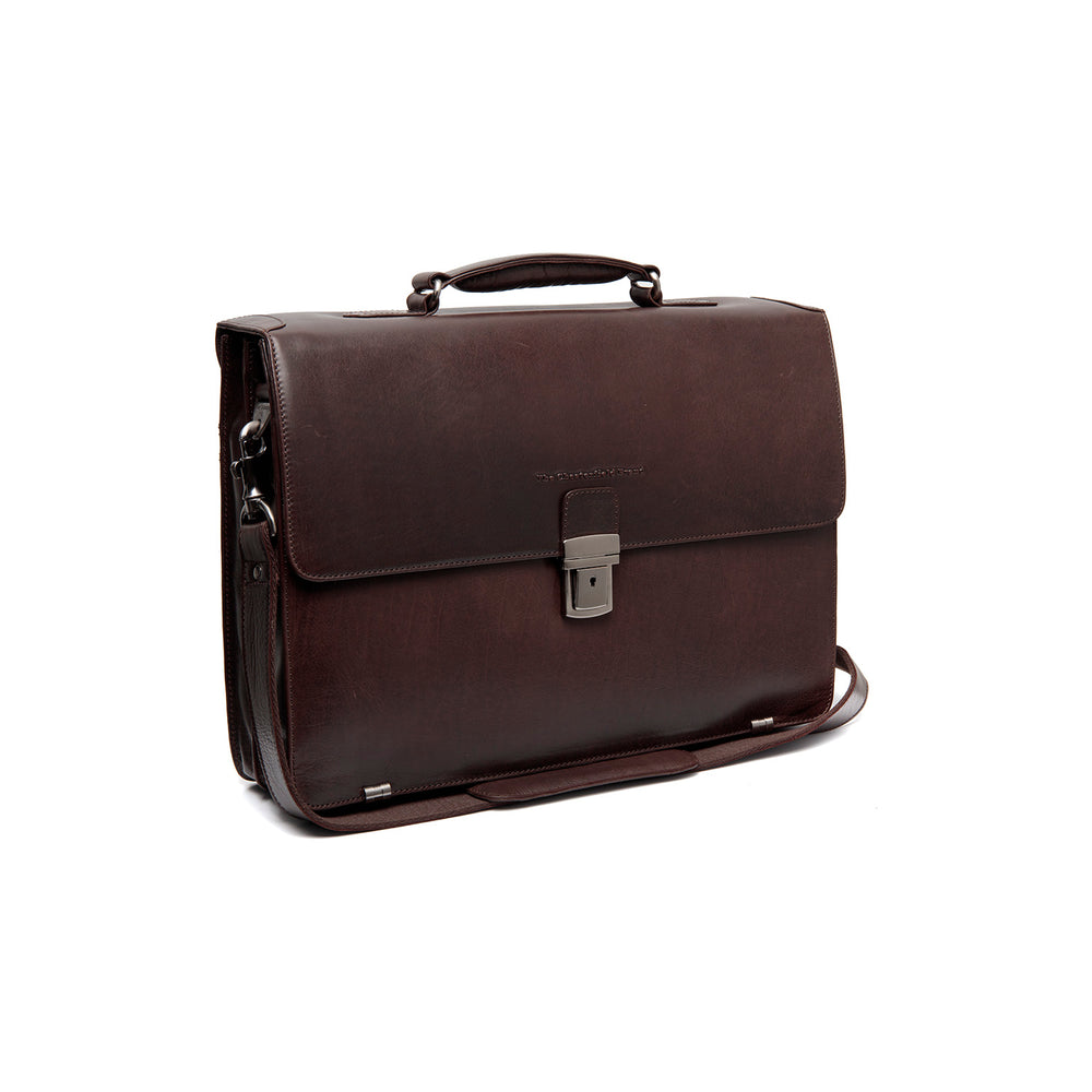 Leather Briefcase Brown Salvatore
