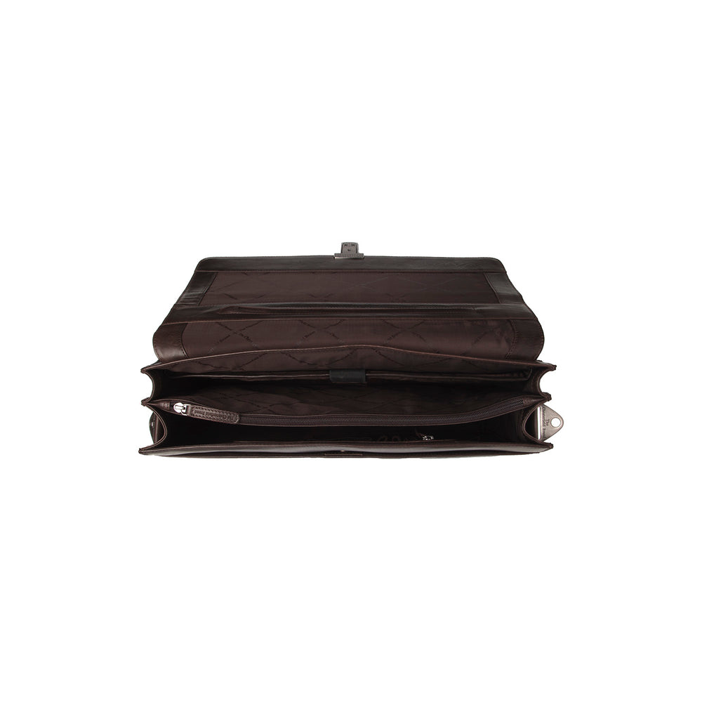Leather Briefcase Brown Salvatore