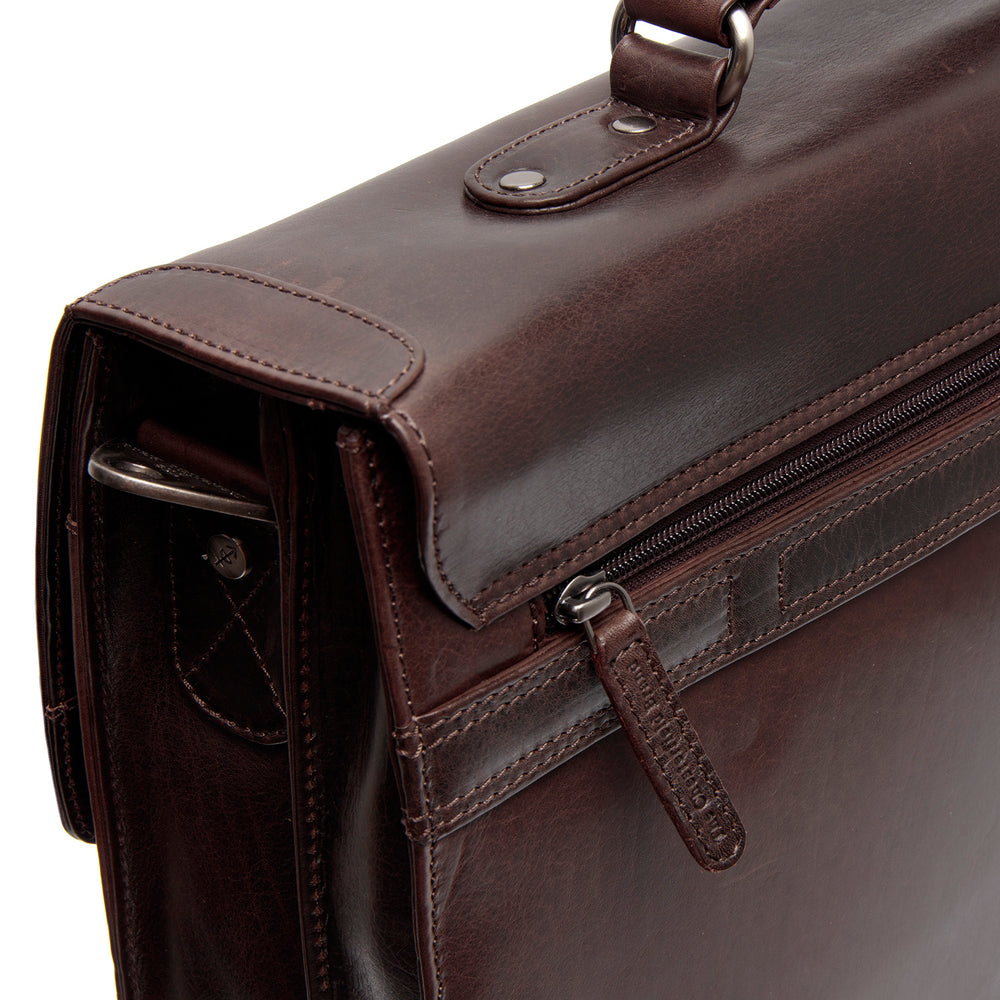 Leather Briefcase Brown Salvatore