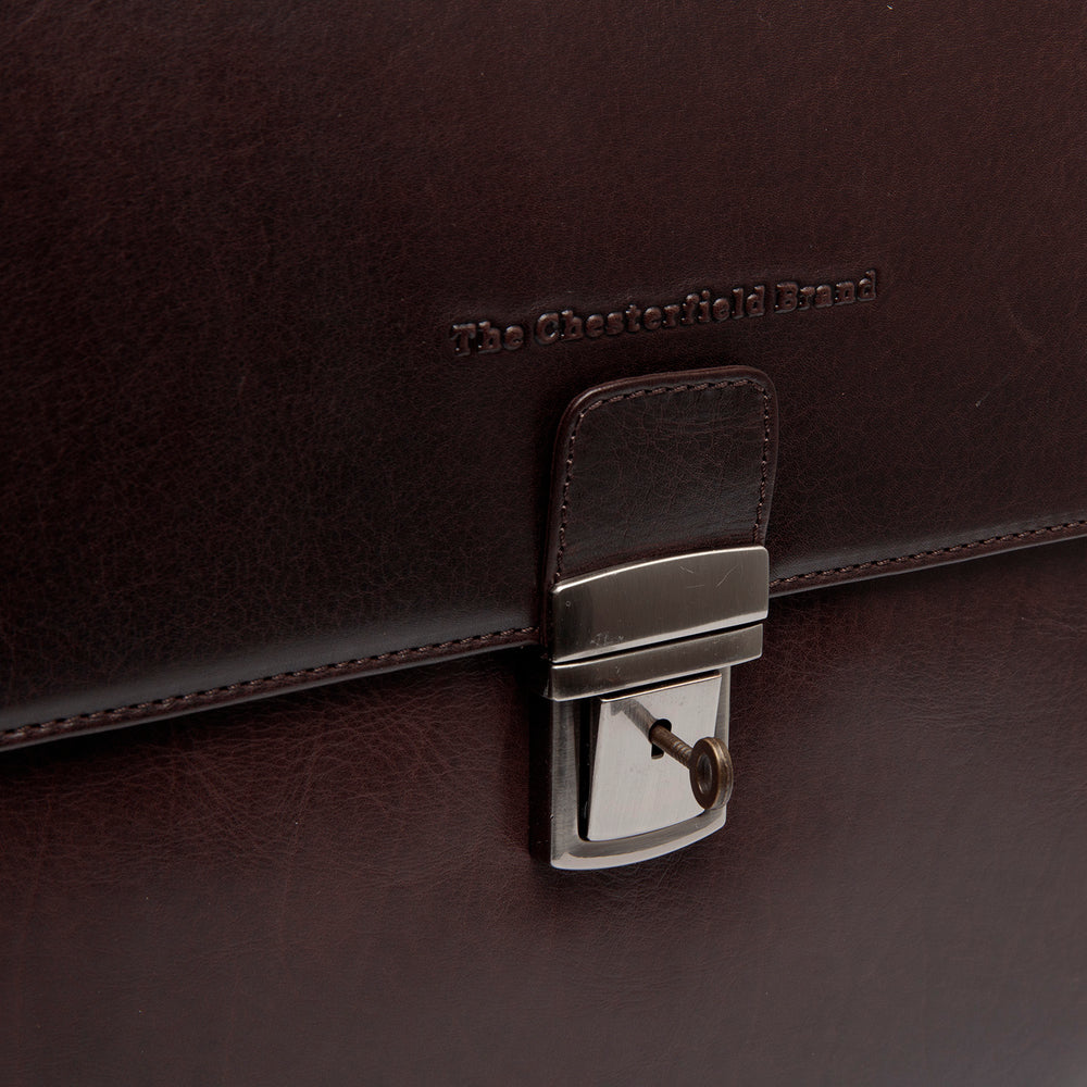 Leather Briefcase Brown Salvatore