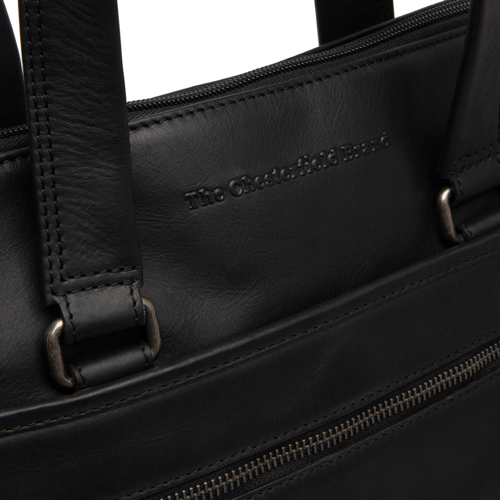 Leather Laptop Bag Black Elvas