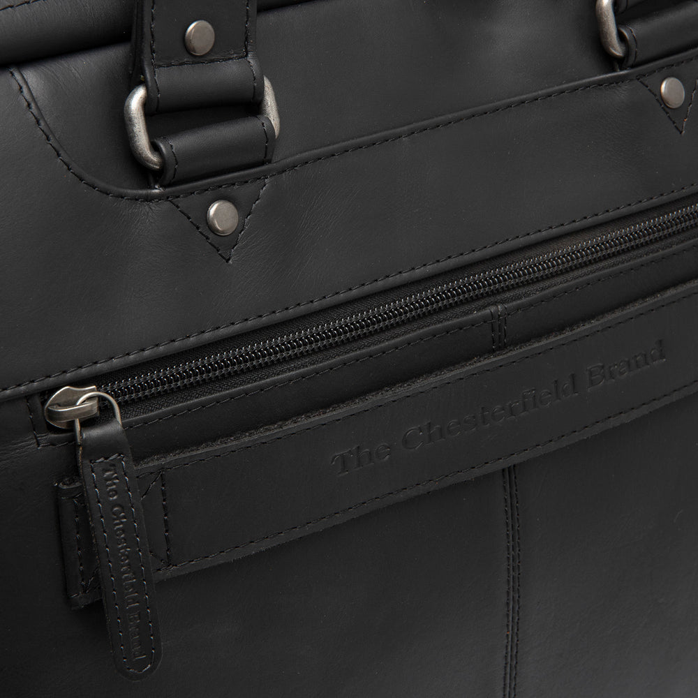 Leather Laptop Bag Black Montara