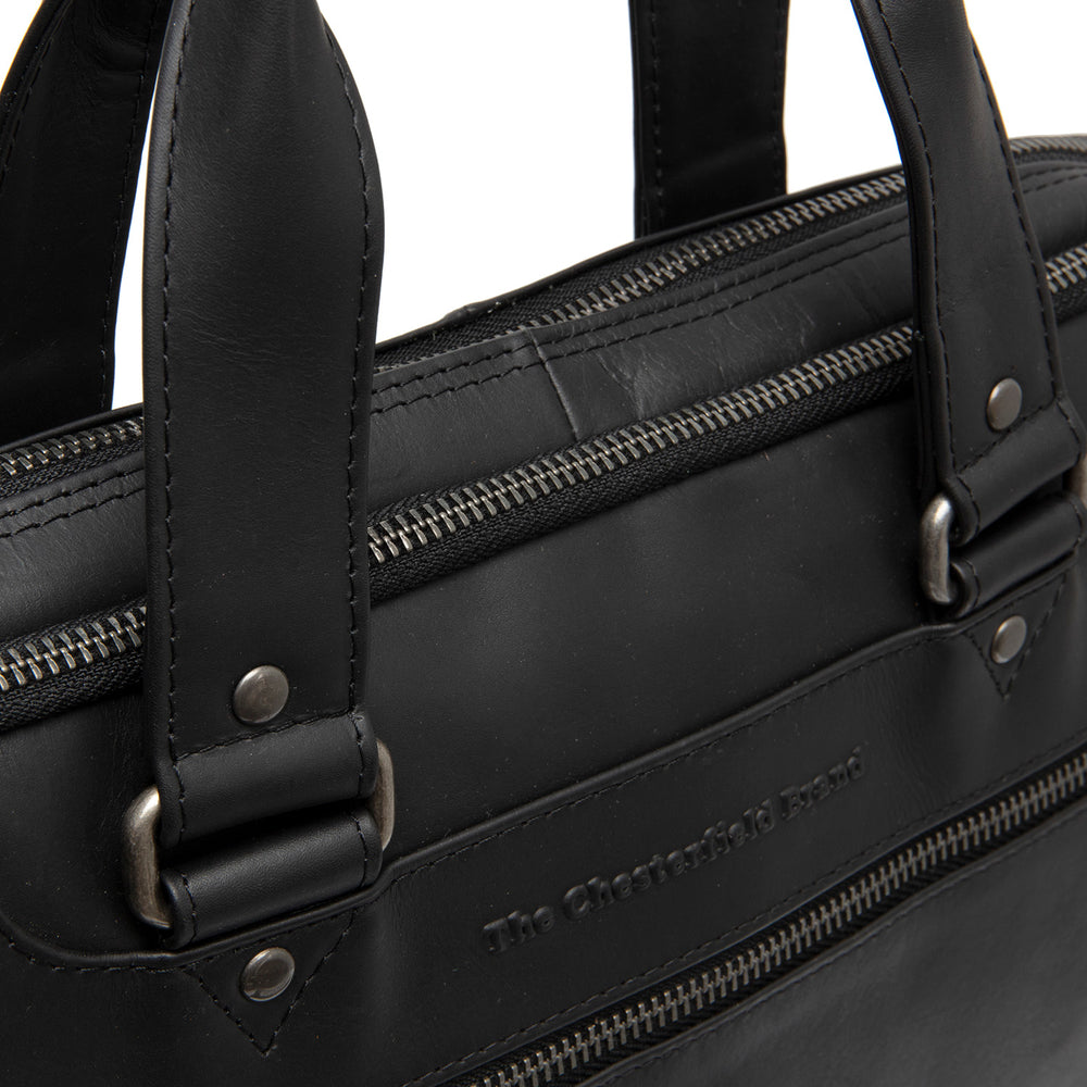 Leather Laptop Bag Black Montara