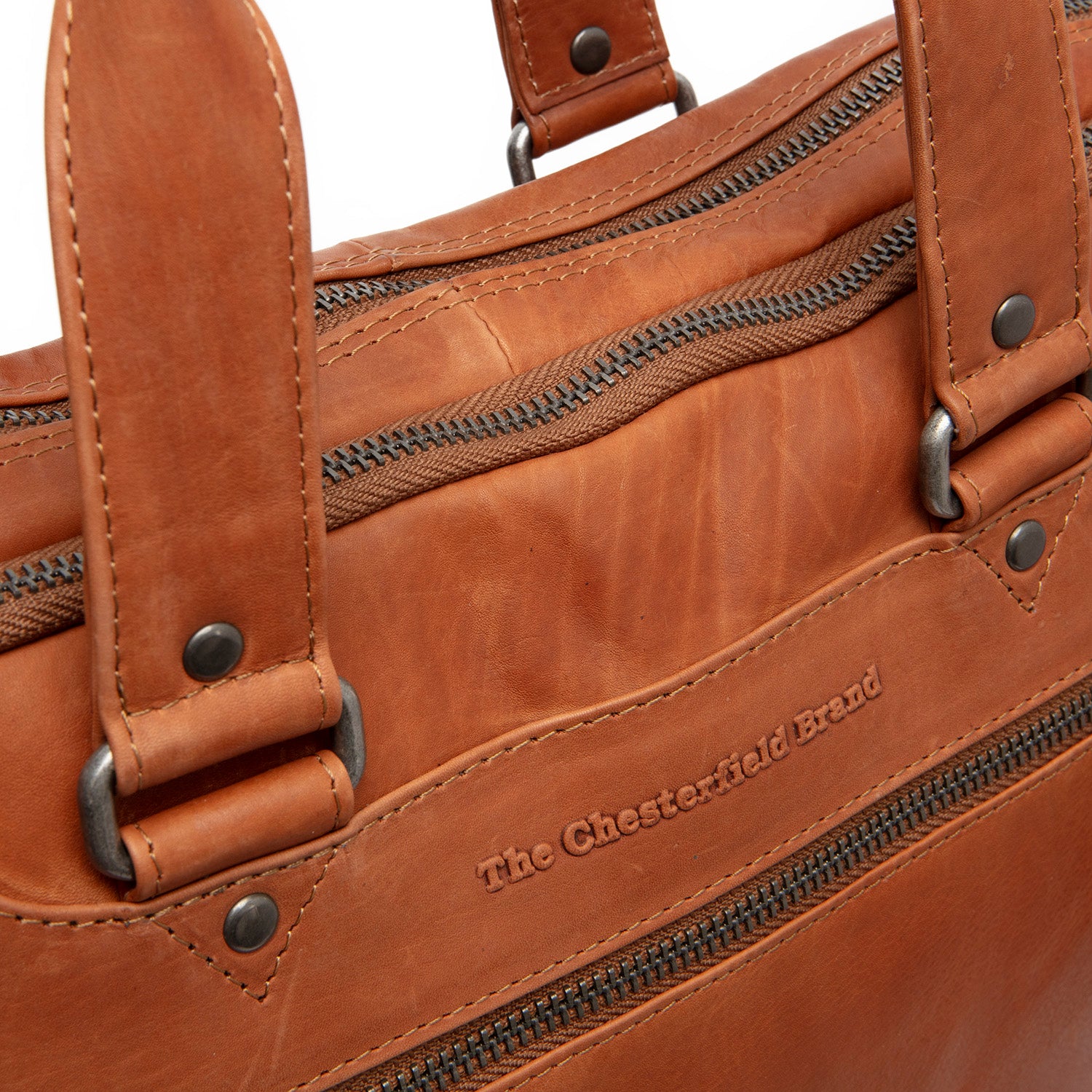 Leren Laptop Bag Cognac Montara