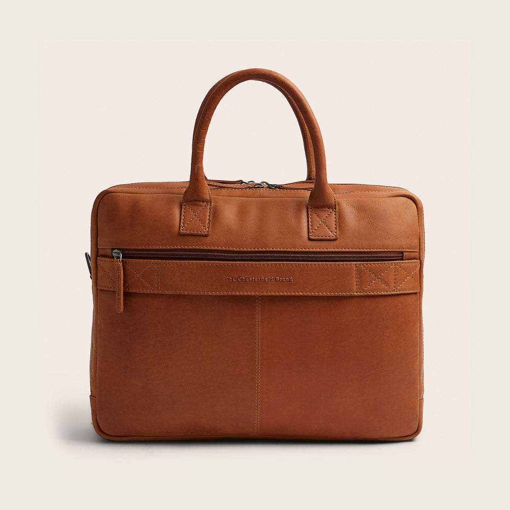 Leather Laptop Bag Cognac Tacama