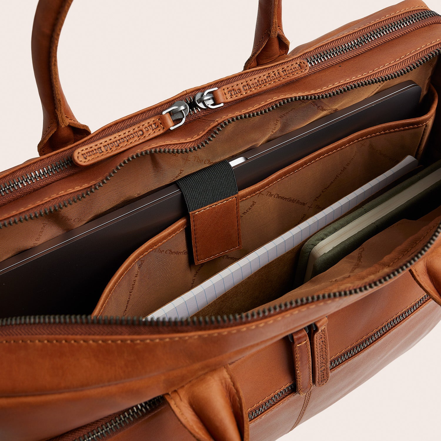 Leder Laptoptasche Cognac Tacama