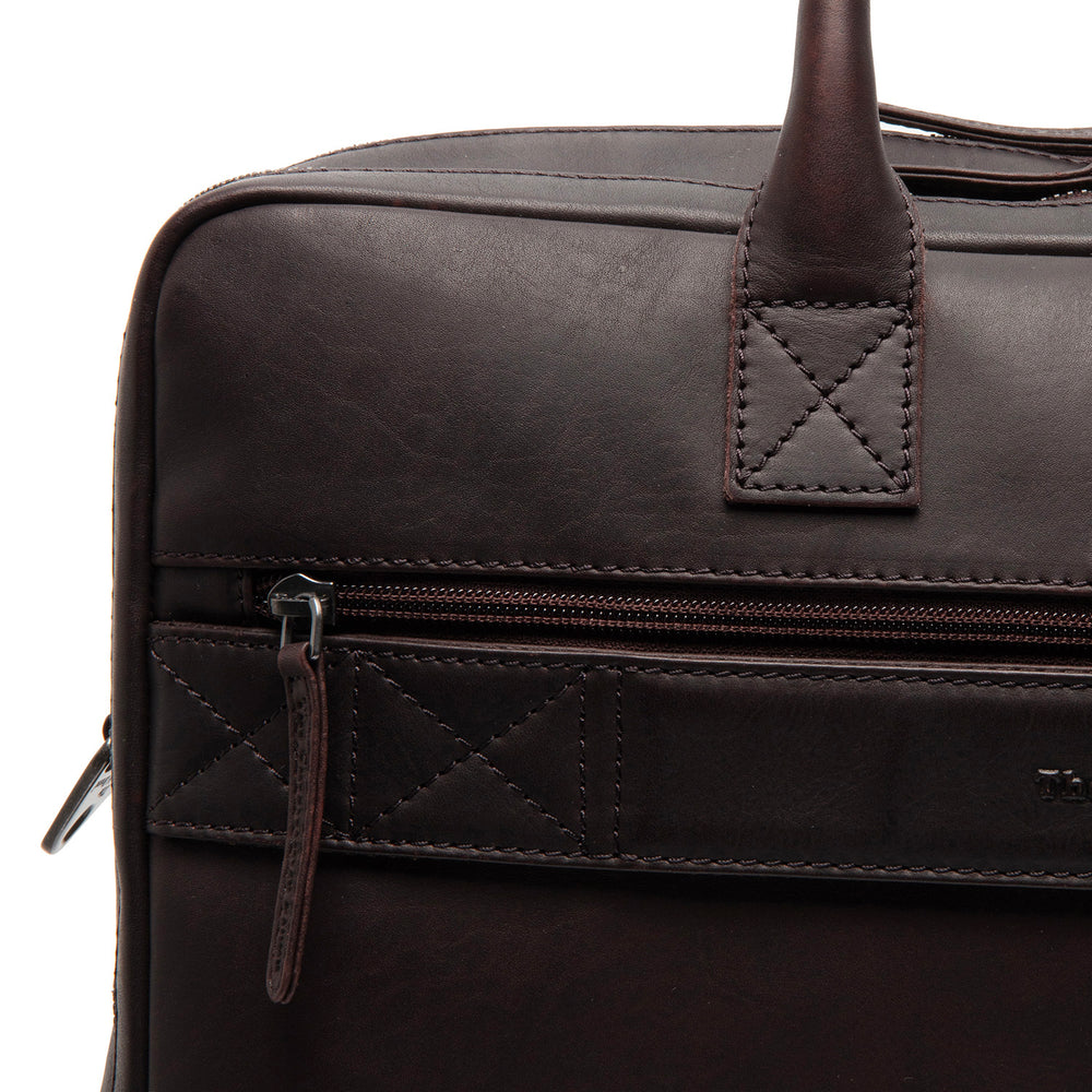 Leather Laptop Bag Brown Tacama