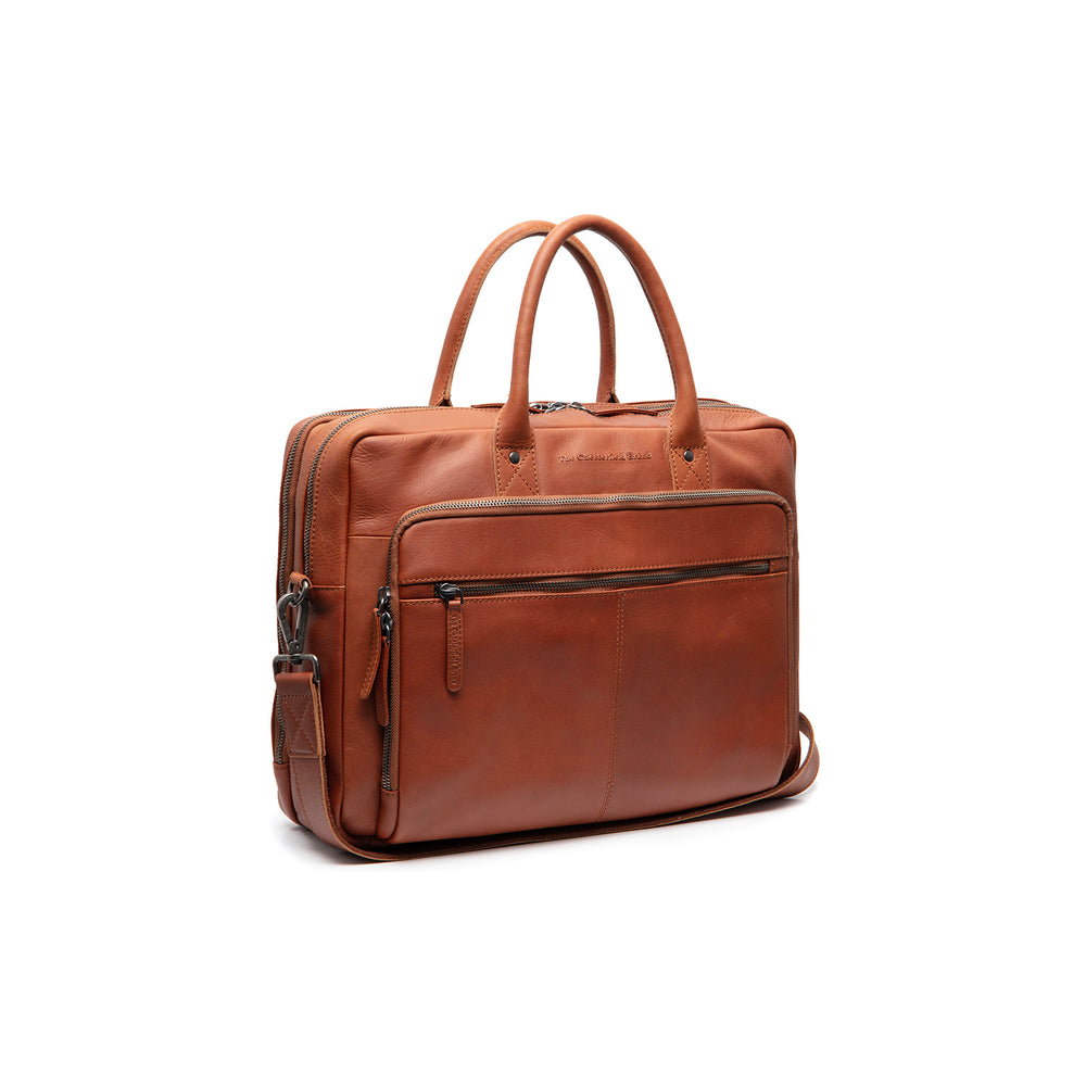 Leather Laptop Bag Cognac Tacama