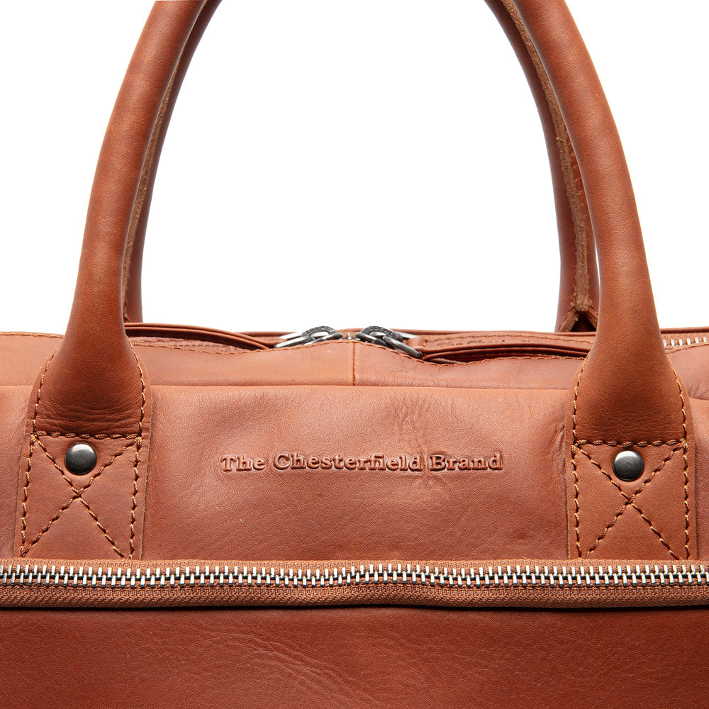 Leather Laptop Bag Cognac Tacama