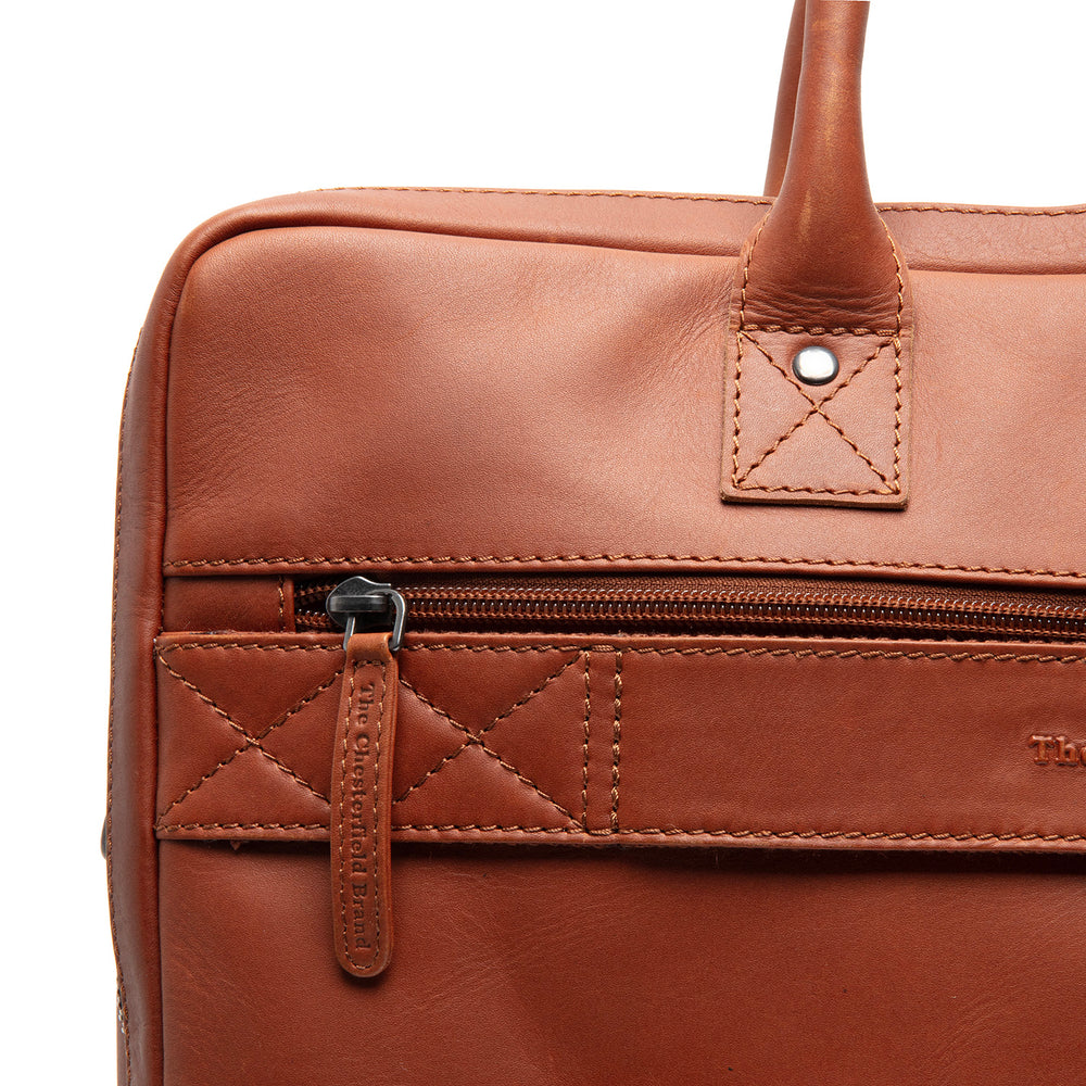 Leather Laptop Bag Cognac Tacama