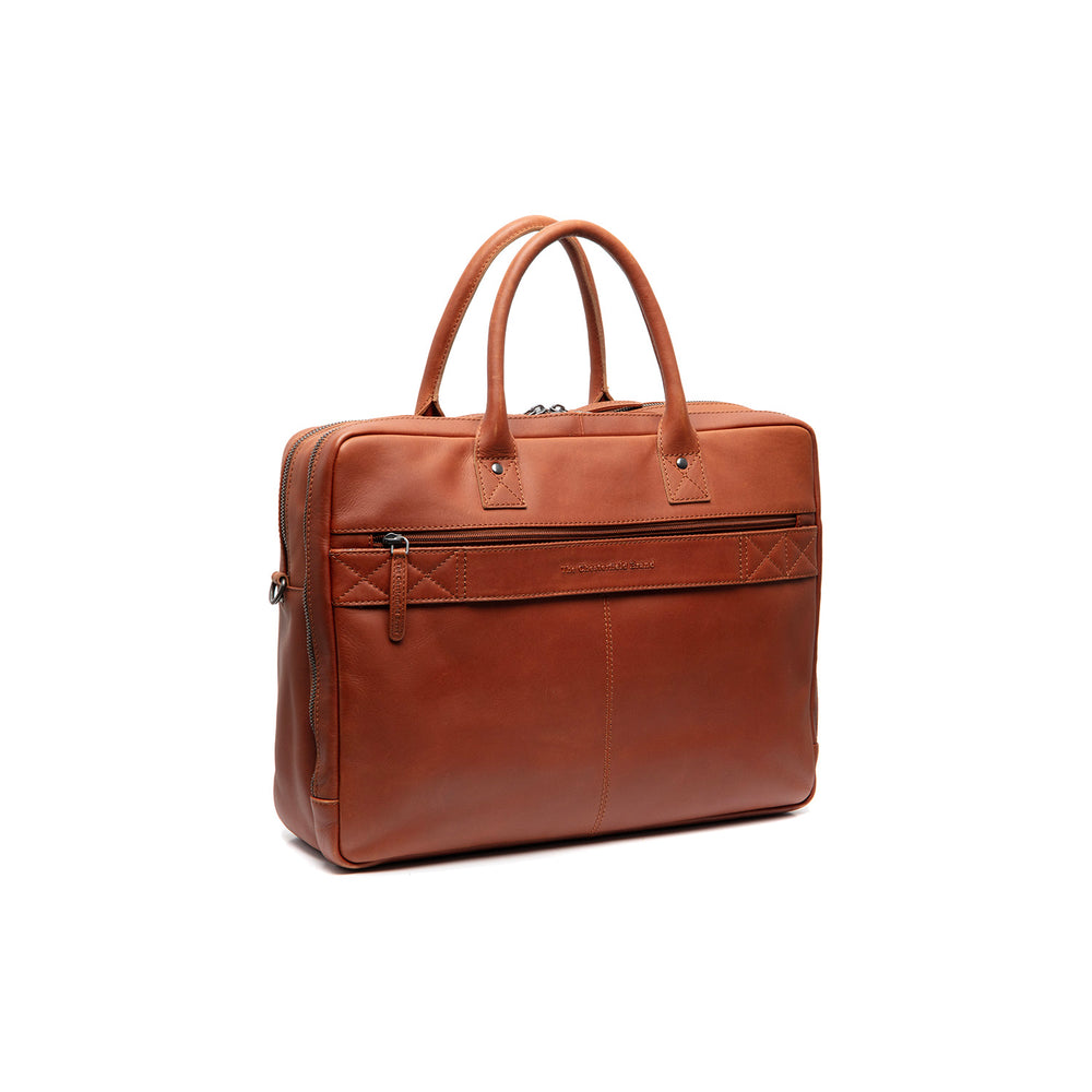 Leather Laptop Bag Cognac Tacama