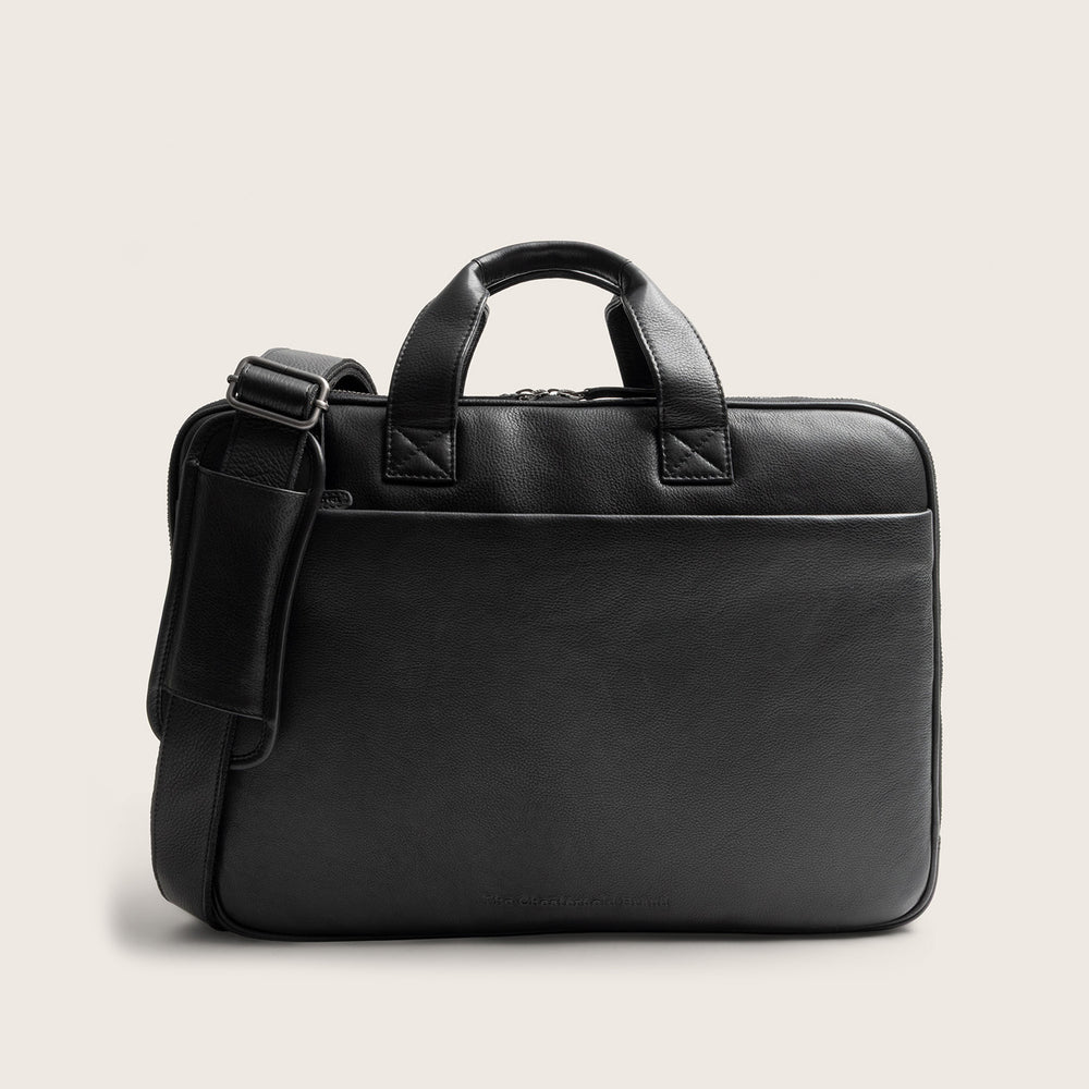 Sacoche Ordinateur en Cuir Noir Venturo