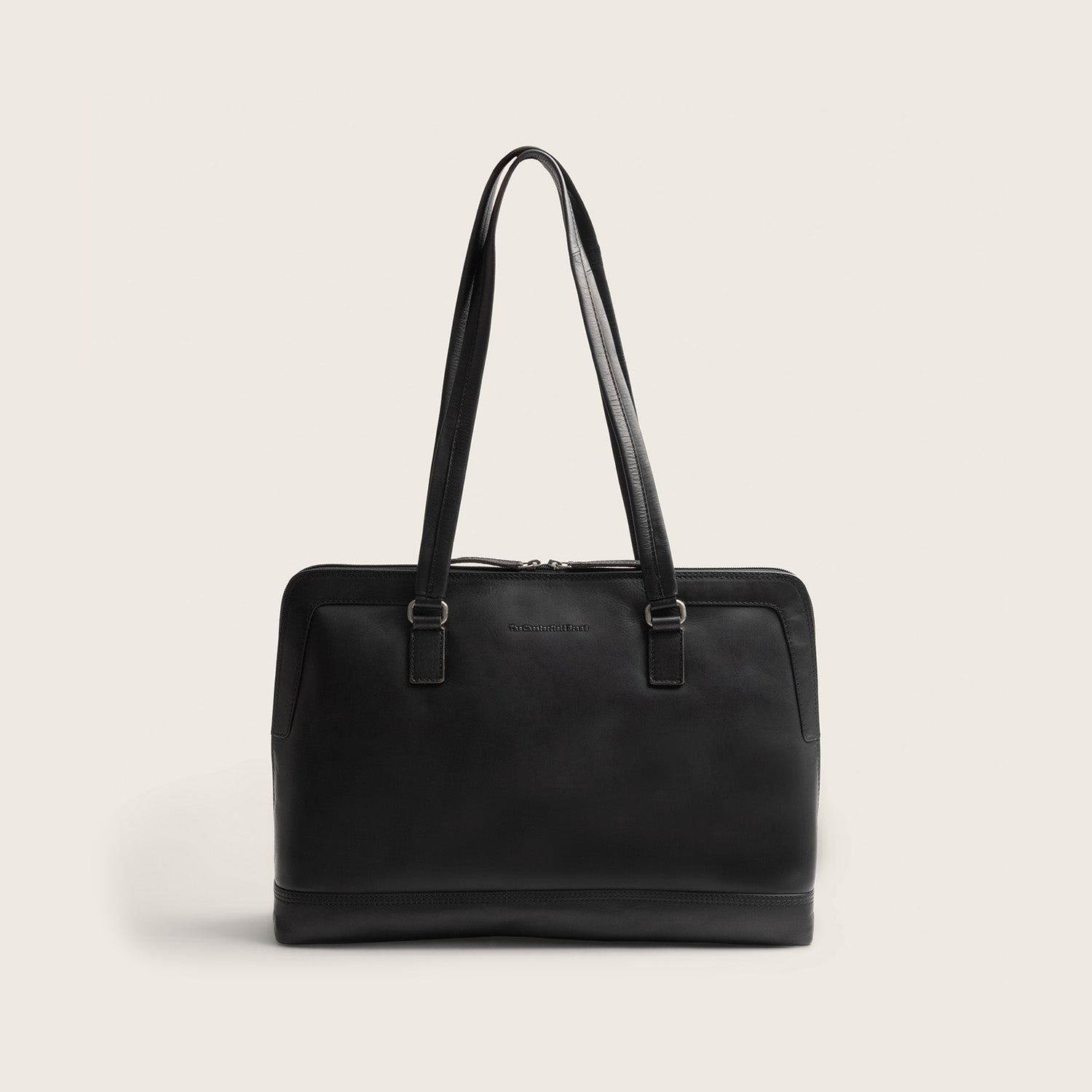Sac Porté Épaule Ordinateur en Cuir Noir Isara