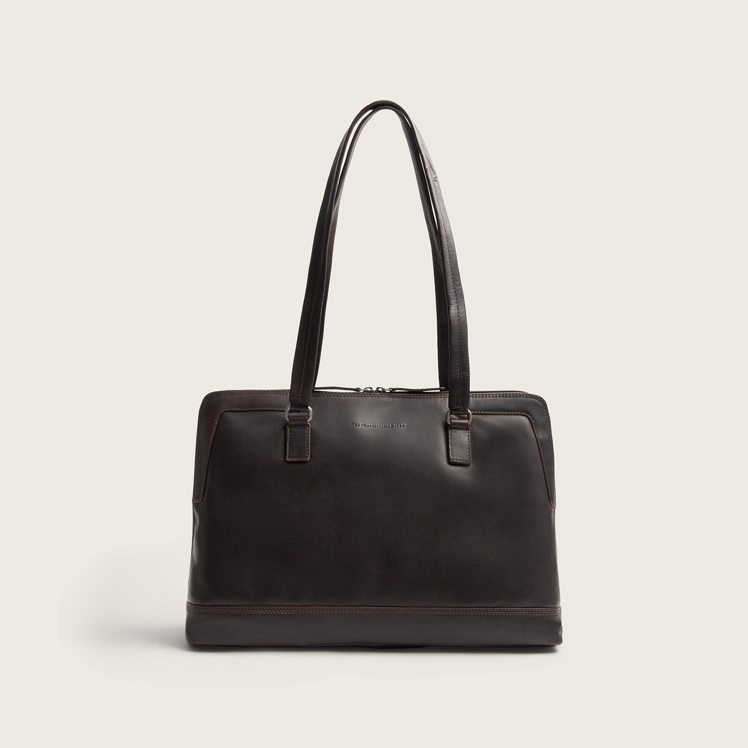 Sac Porté Épaule Ordinateur en Cuir Marron Isara