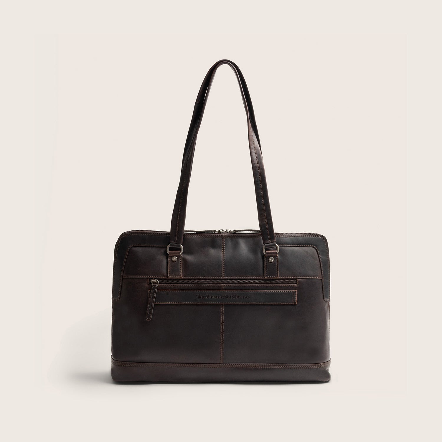 Sac Porté Épaule Ordinateur en Cuir Marron Isara