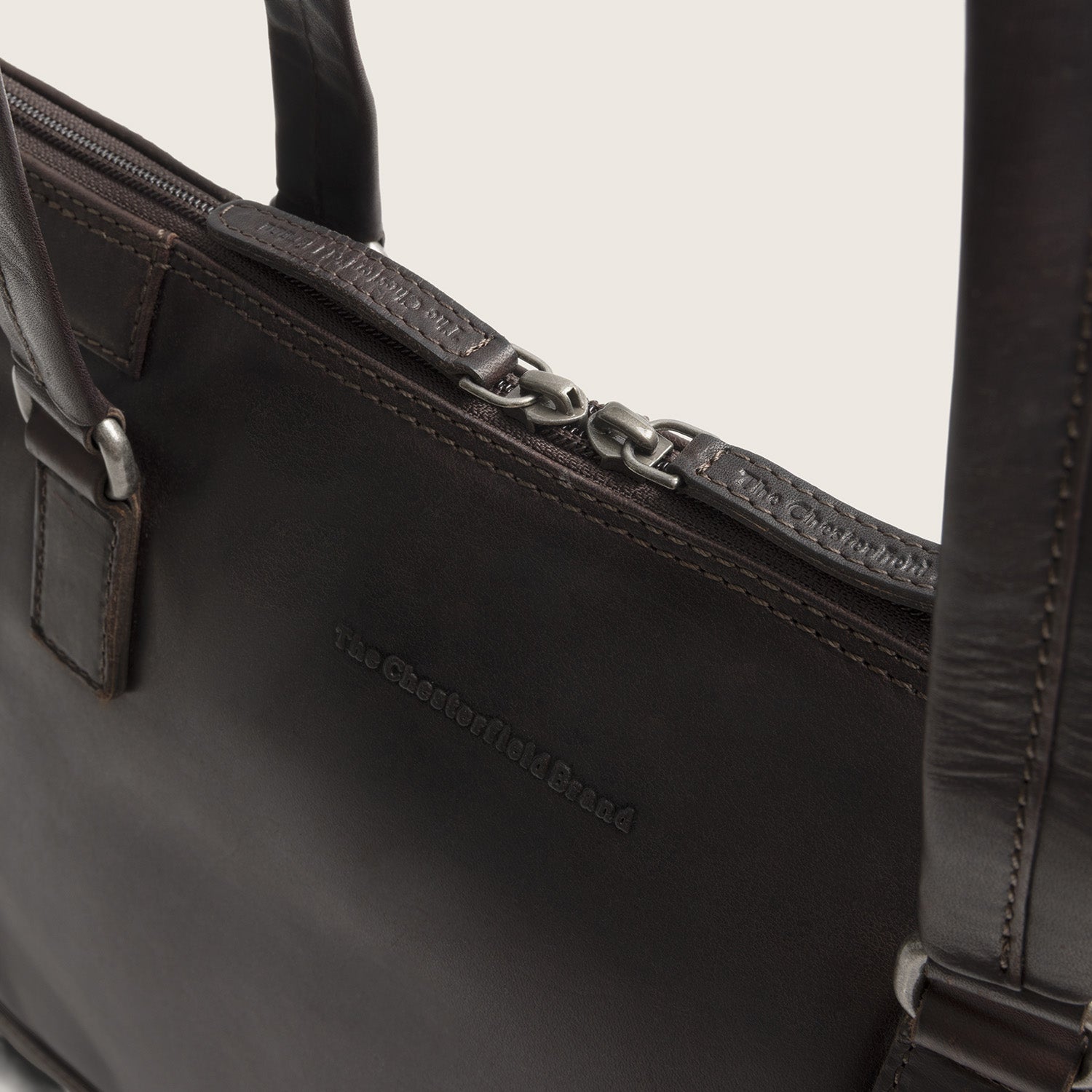 Sac Porté Épaule Ordinateur en Cuir Marron Isara