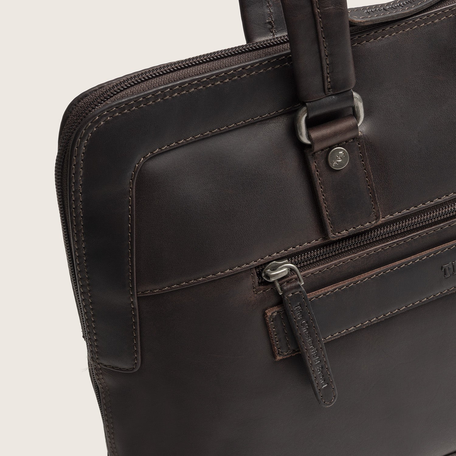 Sac Porté Épaule Ordinateur en Cuir Marron Isara