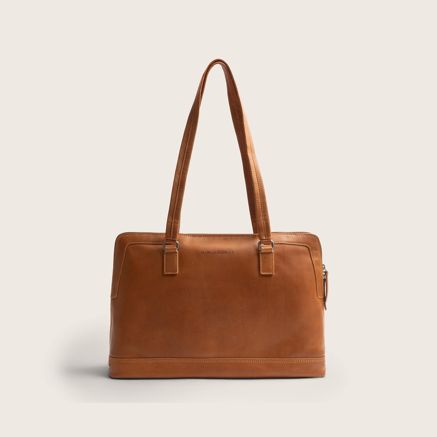 Sac Porté Épaule Ordinateur en Cuir Cognac Isara