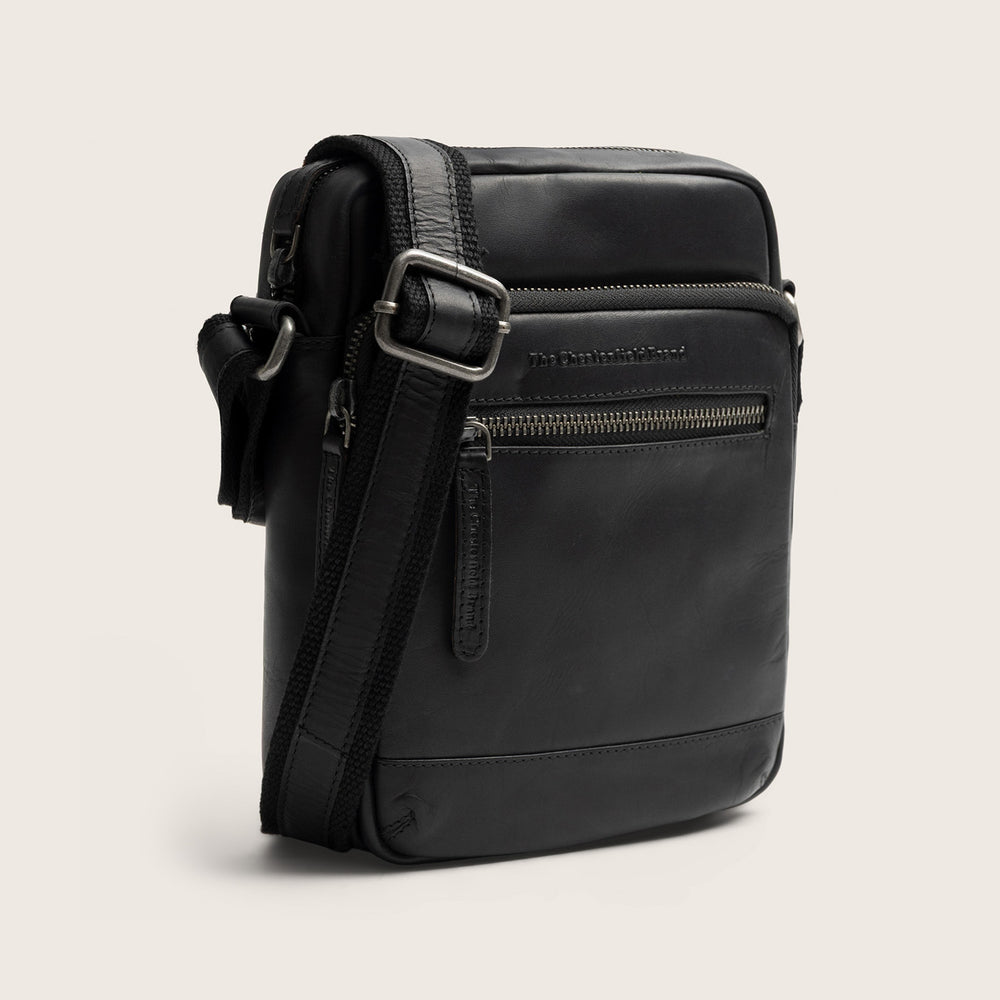 Leren Crossbody Tas Zwart Birmingham