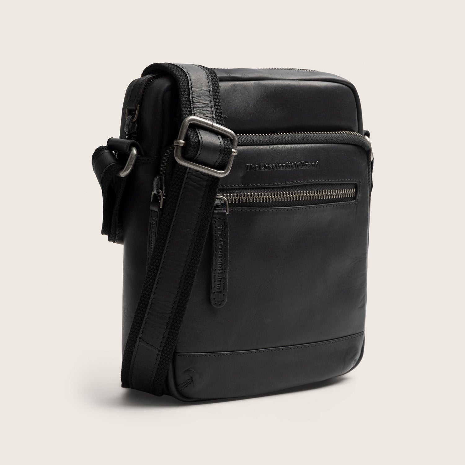 Leren Crossbody Tas Zwart Birmingham