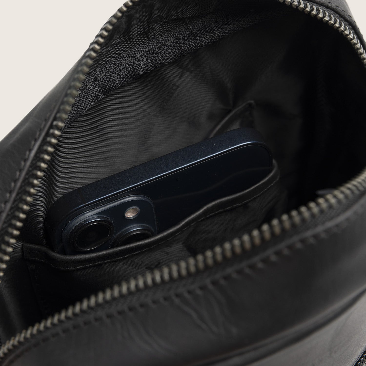 Leather Crossbody Bag Black Birmingham