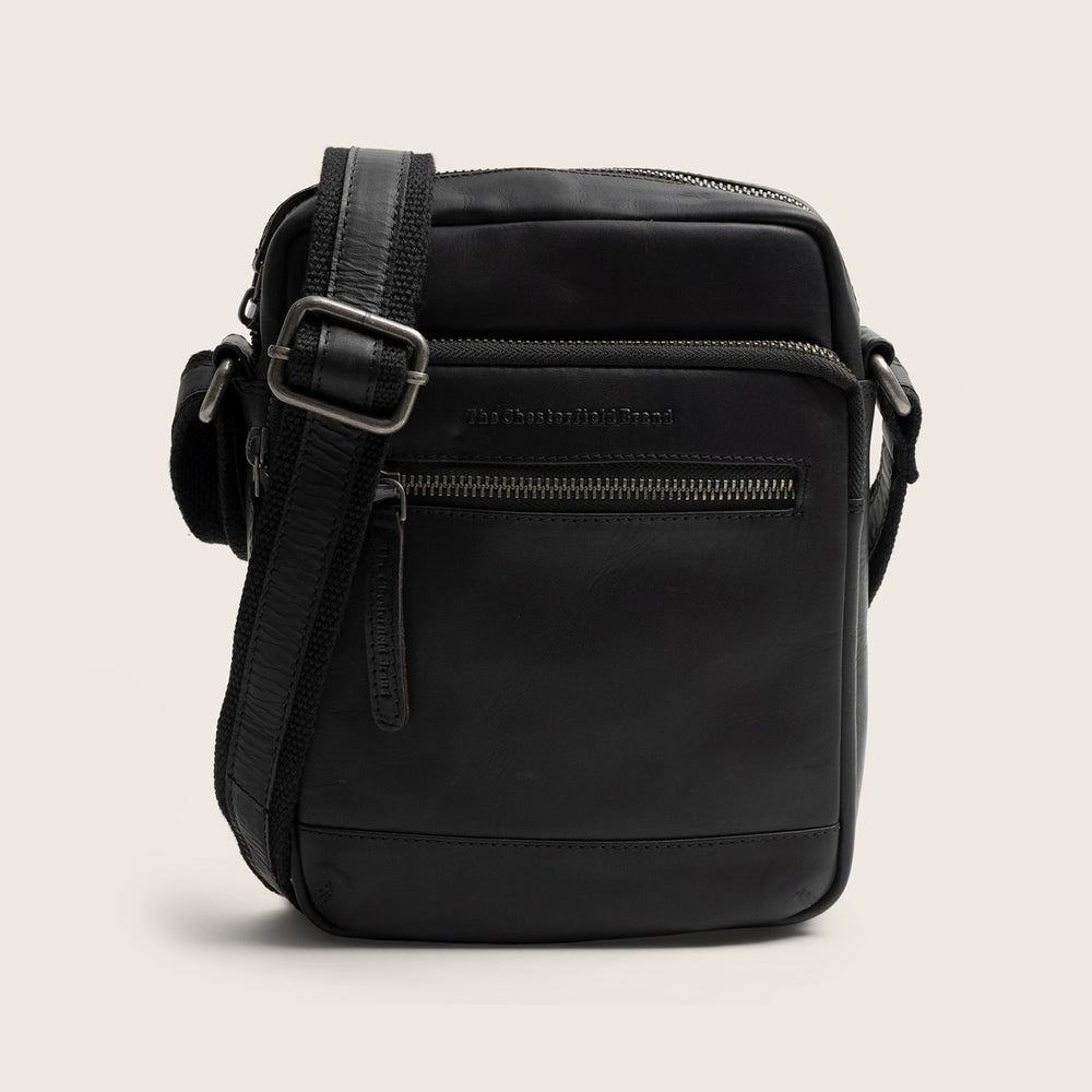 Leren Crossbody Tas Zwart Birmingham